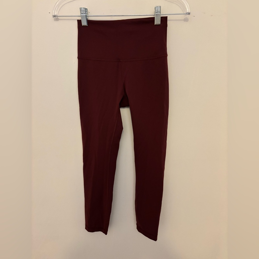 Lululemon Wunder Train High-Rise Crop 23” Burgandy Women’s Size 4 - Picture 6 of 8